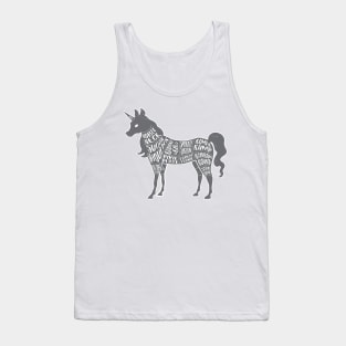 Unicorn - Fantasy Butcher Cuts of Meat - Gray Tank Top